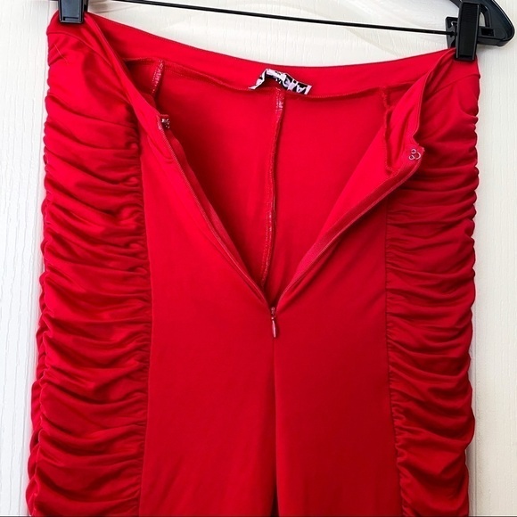 I.AM.GIA Pant Estella Ruched Front Zipper Stretchy Red Medium EUC - Picture 6 of 8